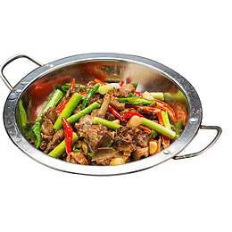 蒜苗干锅鸭食品餐饮