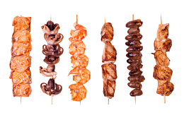 实物鱿鱼一串油焖虾