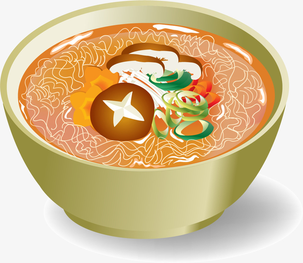 矢量手绘肉丝面