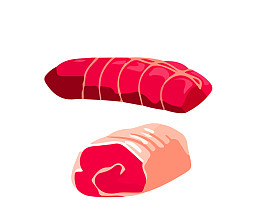 新鲜瘦肉矢量图