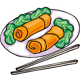 西式早餐美食简笔画食物