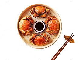 中华美食大闸蟹美食元素