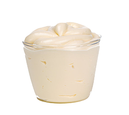 装满蛋黄酱的广口瓶实物