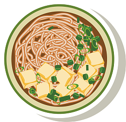 矢量图一碗美味的面条