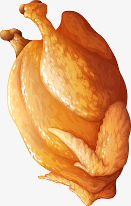 卡通矢量整只鸡素材图