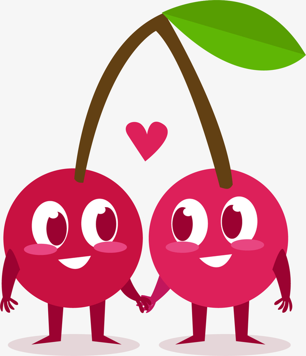 矢量图可爱的红色樱桃