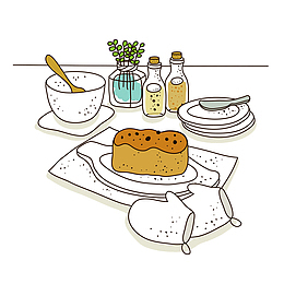 手绘西式餐点简笔画