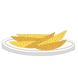 彩绘红薯薯条设计矢量图