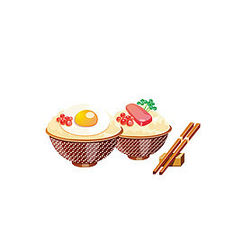 矢量手绘美味米饭