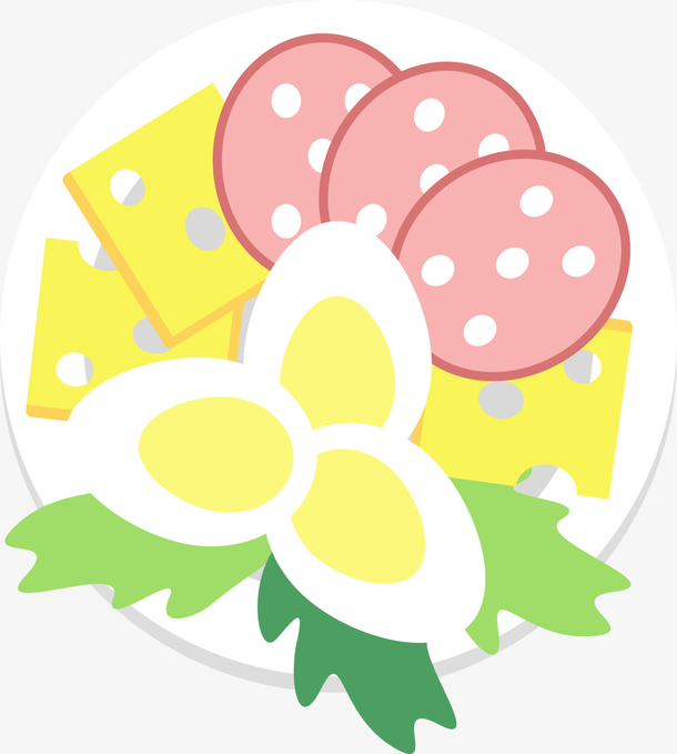 黄色卡通美味食物