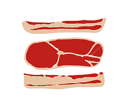 新鲜牛肉片矢量图
