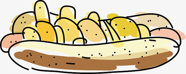 快餐食物热狗矢量图