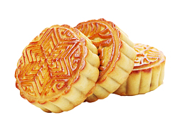 三个叠着的中秋季月饼实物