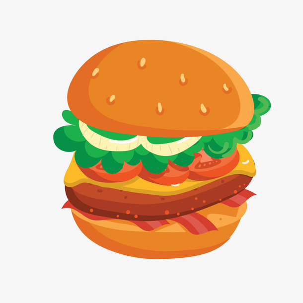 美味汉堡包矢量图装饰