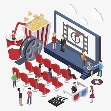 立体式电影院免抠图
