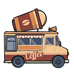 冷饮咖啡主题食物快餐车