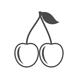 手绘樱桃黑白扁平