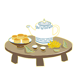 手绘立体中秋月饼