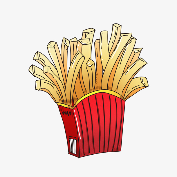 卡通手绘薯条食物