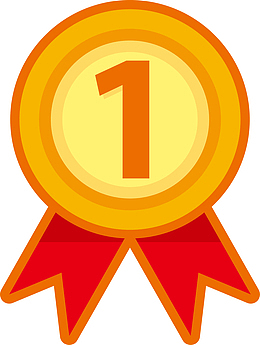 黄色奖牌徽章第一名