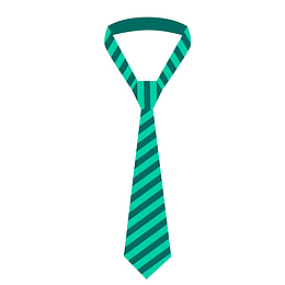 矢量手绘扁平条纹领带