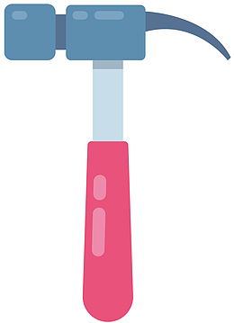 锤子扁平风格反光