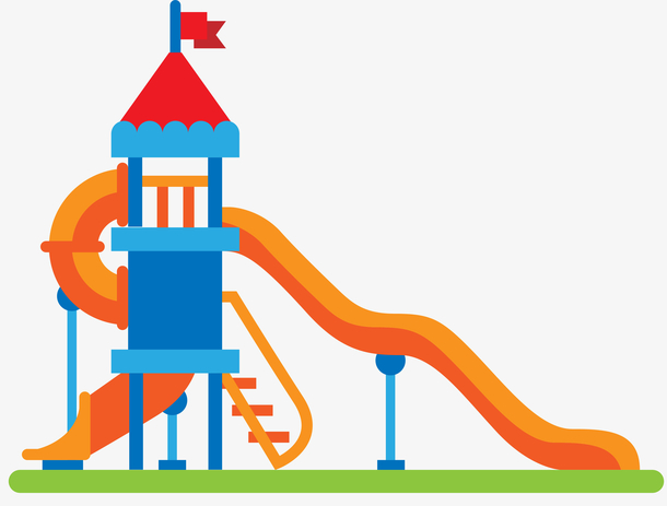 滑梯矢量卡通扁平风格