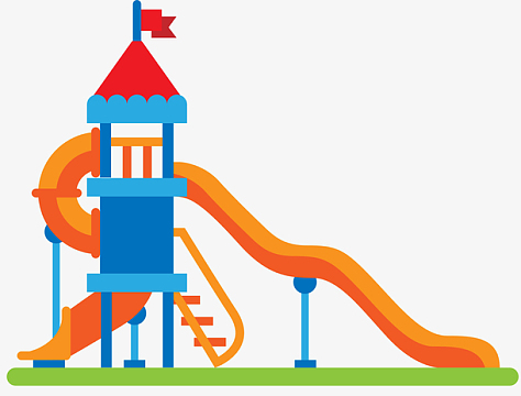 滑梯矢量卡通扁平风格