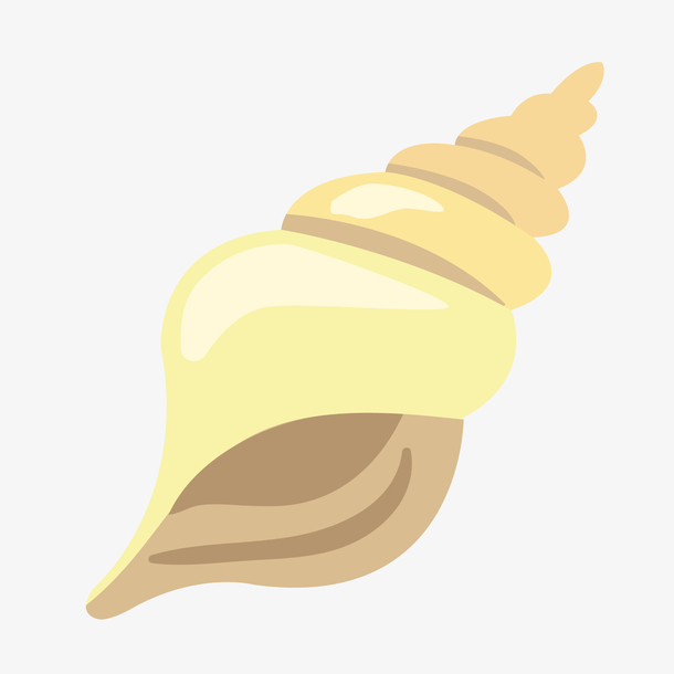 矢量手绘大海海螺