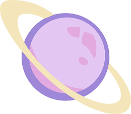 紫色扁平卡通星球