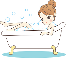 卡通洗澡女孩