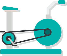 扁平风格手绘动感单车