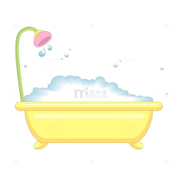 卡通浴缸设计矢量图