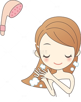 洗浴长发女孩