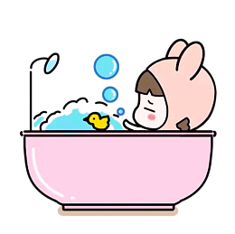 洗澡的小女孩