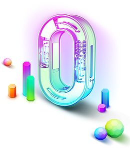 炫彩几何立体渐变装饰