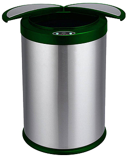 不锈钢分盖智能垃圾桶