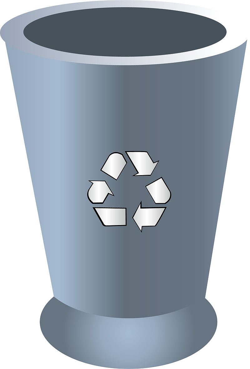 矢量清洁工具垃圾分类收集桶元素
