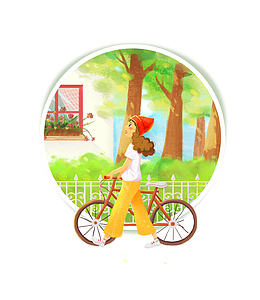 卡通手绘创意毕业旅行图标