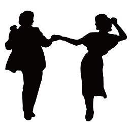 男女共舞情意浓浓剪影