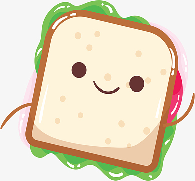 早餐卡通三明治小人