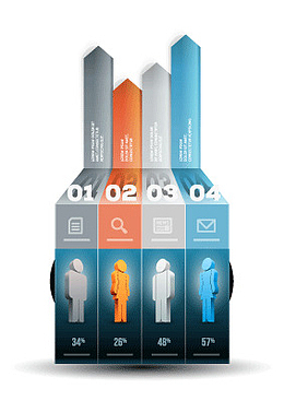 立体箭头数字信息ppt元素