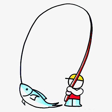 可爱卡通钓鱼特色边框