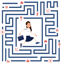 商务女人蓝色迷宫