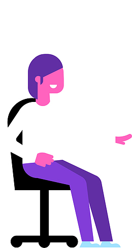 坐椅子女士矢量卡通工作办公人物