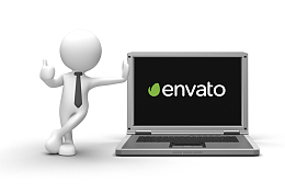 白色立体小人和笔记本电脑