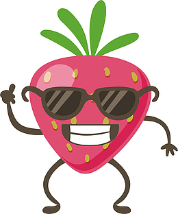 戴墨镜的草莓小人
