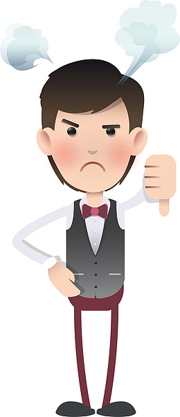 卡通愤怒生气男孩