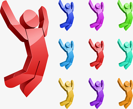 彩色3d小人矢量素材