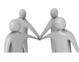 卡通3d小人一起加油吧装饰矢量